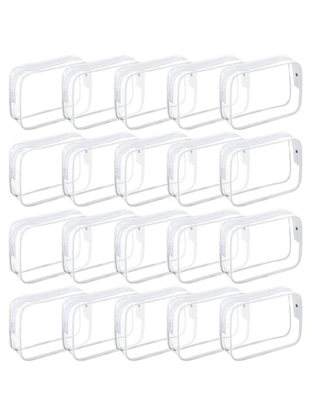 20 Pack Clear Cosmetic Bags Waterproof Travel Toiletry Makeup Zipper PVC Pouches